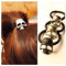 Aneneiceera Gothic-Totenkopf-Haargummi, Wikinger-Totenkopf-Haarband, Seil, schwarzer Pferdeschwanzhalter Seil Haargummis, Haargummis, Punk-Pferdeschwanzhalter, Schmuck für Frauen und Mädchen (Silber)