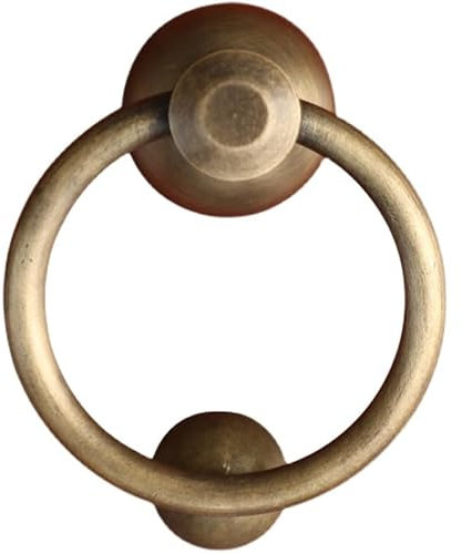 NEZIH Türklopfer Antiker Messing-Türklopfer mit rundem Ring, chinesischer Stil, Vintage-Türklopfer für den Garten, Holzhaus, Bauernhaus Klassisch