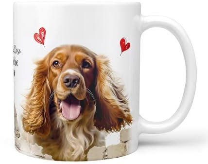 Hunde-Tasse: Liebe zum Haustier | Kaffee-Tasse | Geschenk für Hundeliebhaber Hundebesitzer | Haustierliebe | Geschenkidee | Keramik 330ml (Cocker Spaniel)