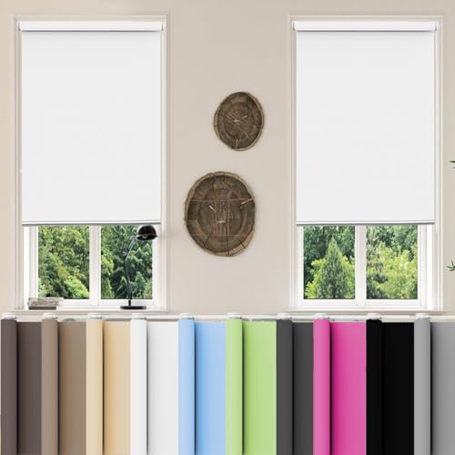 Thermorollo 35 x 130 cm Sichtschutz Rollo Seitenzugrollo Verdunkelung für Fenster und tür, Weiß