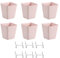 SagaSave Stecktafel-Becher, quadratischer Stecktafel-Wand-Organizer mit Haken, Stecktafel-Aufbewahrungsbox für Garage, Büro, Werkstatt, Werkbank, 6 Stück (Rosa)