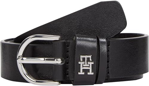 Tommy Hilfiger Damen Gürtel Essential Effortless 2,5 cm Ledergürtel, Schwarz (Black), 130 cm