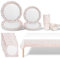 141PCS White Rose Gold Party Tableware Decorations for Kids Birthday,Disposable Party Tableware Set Tablecloth Table Covers,Paper Plates,Paper Napkins,Cups for Birthday Wedding Party