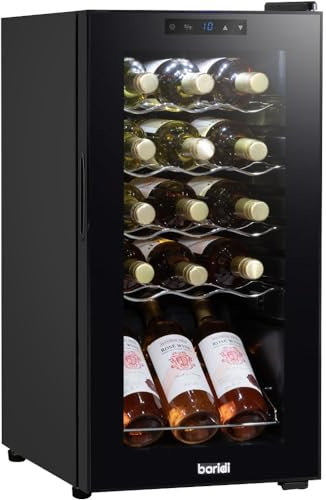 15 Bottle Dual Zone Freestanding Wine Cooler Fridge - LED Backlit Black & Glass