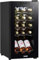 15 Bottle Dual Zone Freestanding Wine Cooler Fridge - LED Backlit Black & Glass