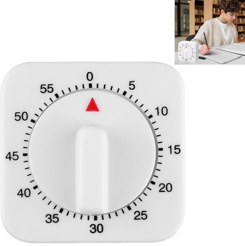 GNAUMORE Minuteur de Cuisine 1 Heure,Minuteur de 60 Minutes,Compte à Rebours de 60 Minutes,Minuterie de Cuisson Mécanique,Minuteur de Cuisine,Mécanique Minuterie avec Alarme Sonore pour Cuisiner