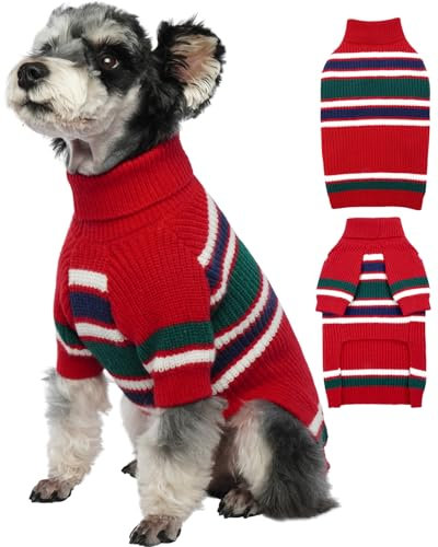 IECOii Hundepullover, MittelgroßEr Hundepullover, Hundepullover FüR MittelgroßE Hunde, MäDchen Und Jungen,Rollkragenpullover FüR MittelgroßE Hunde,Warmer Weihnachtspullover FüR Mops, Dackelpullover, M