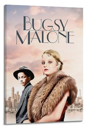 nzzmy Bugsy Malone Poster, Vintage-Kunst, Raumdekoration, ästhetische Schlafzimmerdekoration, Leinwandposter für Schlafzimmer, 20 x 30 cm, Rahmenstil