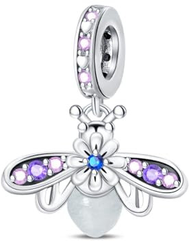 LNQOBU Silber 925 Anhänger für Damen - Schmetterling, Blumen und Bead Charms für Armband und Halskette
