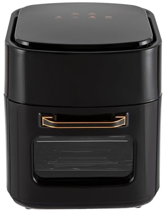 WooDerson Friggitrice ad aria calda da 15 l, con finestra di visualizzazione, touch screen a LED, 1400 W, con grill, intervallo di temperatura 80 – 200 °C, intervallo di tempo 5 – 65 minuti,