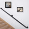 Schwarzer quadratischer Treppenhandlauf 280 cm, Wandmontage, Metall-Handlauf für Treppen, ideal für Gartentreppen und Dachbodentreppen.