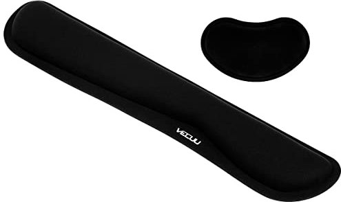 VECUU Keyboard Wrist Rest & Mouse Wrist Rest, Keyboard and Mouse Pad with Ergonomic Raised Memory Foam for Easy Typing & Pain Relief, Wrist Rests Suit for Computer, Laptop, Office, PC Gaming