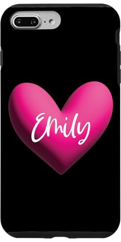 iPhone 7 Plus/8 Plus Emily Pink Name Heart Love Woman Girl Friend Personalized Case