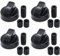 CHEFZOCO Manija perillas mando Universal para Horno, Perilla placa de vitrocerámica, Perillas de Cocina, Manija cocina de gas, Incluye adaptadores, 4 cm diámetro total, Pack 4 unidades, negro