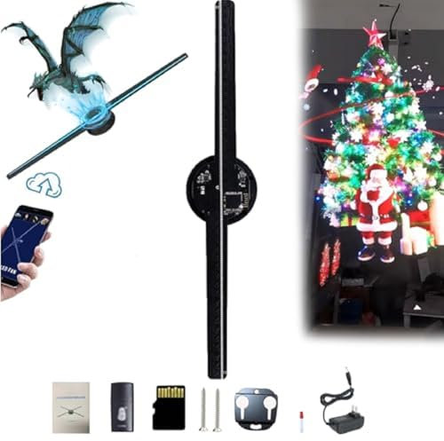 3D Hologram LED Fan Projector With 224 Light Beads - Christmas Tree Display for Shop, Bar, Casino, Party Advertising (1pcs)