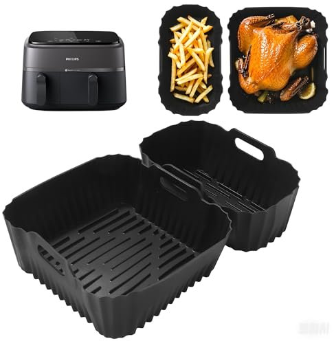 2 Pezzi Accessori Friggitrice ad Aria per Philips Dual Basket Air Fryer 6L/3L,Accessori per Philips Airfryer Dual NA350/00,Facile da Pulire e Riutilizzabile