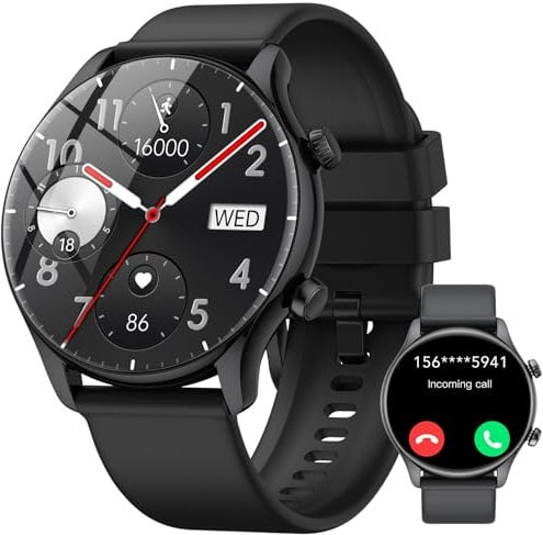 Reloj Inteligente Hombre Mujer, 2025 Nuevo 1.39 Display Smartwatch con Llamadas, Smart Watch Monitor de Sueño/SpO2, Podómetro, 100+ Modos Deportivos, IP68 Impermeable Reloj Deportivo para Android iOS
