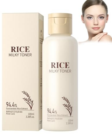 Rice Milk Toner, Reis-Toner Gesicht, Reis Essential Toner Hautpflege Gesichtswasser, Koreanische Hautpflege für strahlende und befeuchtete Haut für alle Hauttypen (1)