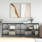 Makastle Console Meuble, Table Console Table d'appoint avec 2 Étagères, Meuble de Rangement pour Entrée ou Salon, Noir 200x30x75 cm Bois d'ingénierie et Fer