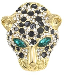 Broches à tête de léopard aux yeux verts pour femmes, Broche de revers tête de léopard bohémienne mignonne pour femmes chapeau sac costume robe accessoires bijoux