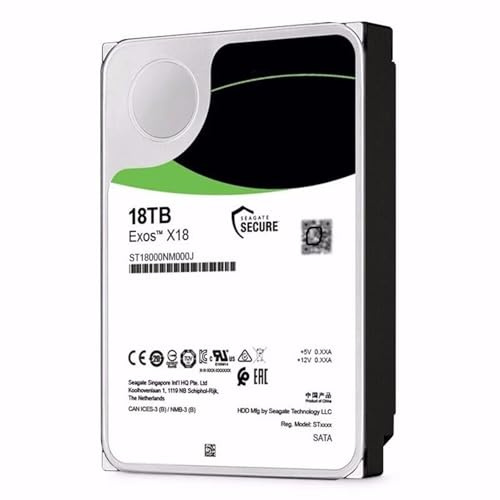 JXCHSWOU Disque Dur Exos X18 ST18000NM000J 18 to, 16 to, 14 to, 7200 TR/Min, SATA 6 Gbit/s, 256 Mo de Cache, 3,5 Pouces, 18 to, for Serveur d'entreprise(14TB)