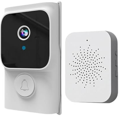 Sulxyi Smart Video Doorbell Camera, Wi-Fi Video Doorbell, Video Doorbell Camera, Clear Night Vision Monitoring, Wireless and Easy Installation, Ideal for Entrance Gate Apartment
