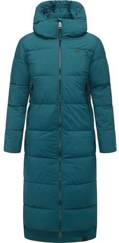 Ragwear Damen Winter-Steppmantel Patrise wasserdicht, atmungsaktiv, vegan | Länge: wadenlang | Wärmegrad 3 von 3 – warm gefüttert | wasserdicht, atmungsaktiv | gefütterte Kapuze | Gehschlitze