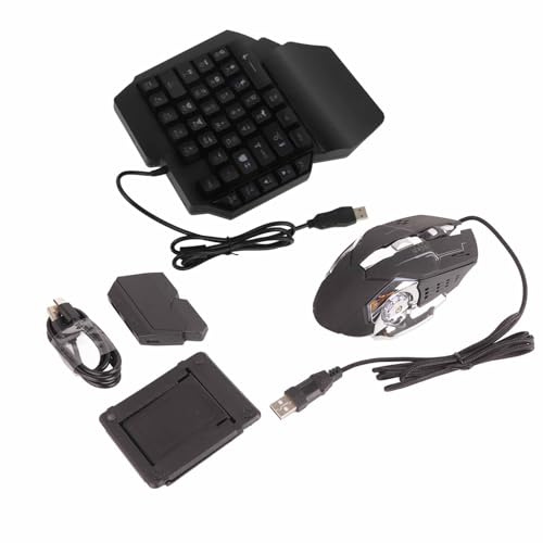 Plyisty Tragbare -Gaming-Tastatur, 35-Tasten-Tastatur- und Maus-Kombination mit RGB-LED-Hintergrundbeleuchtung, 5.0-Konverter für Mobile PC Laptop PUBG-Spiele