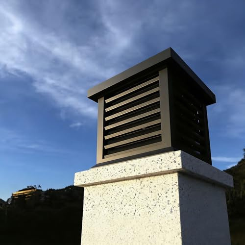 Aleación Aluminio Sombrero Chimenea Sombrerete Tubo Estufa Exterior Cuadradas Antilluvia Sombrero 25 30 35cm Tapa Conductos Humos, para Chimenea de Mampostería Al Aire Libre(30cm)