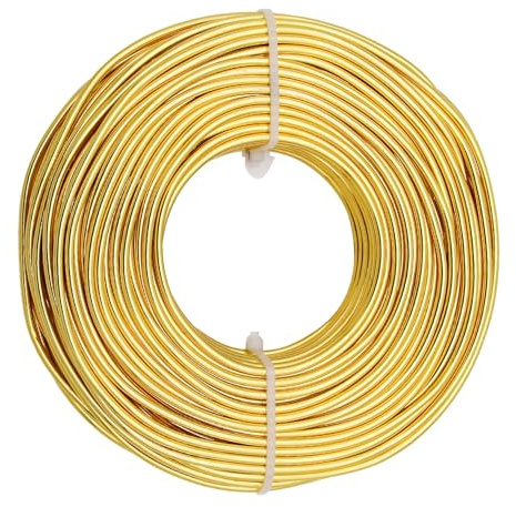 0.8mm (20 Gauge) Aluminium Craft Wire, 30M Bendable Metal Wire for Jewellery Making, Sculpting, Armature, Floral Design, and DIY Crafts (Gold)