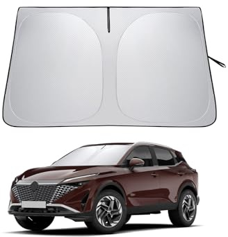 LANTU Protector Solar para Parabrisas De Nissan Qashqai J12 2021-2026 Plegable Cubierta Protectora Visera con Bolsa De Almacenamiento Bloquea Rayos UV Paraguas Solar