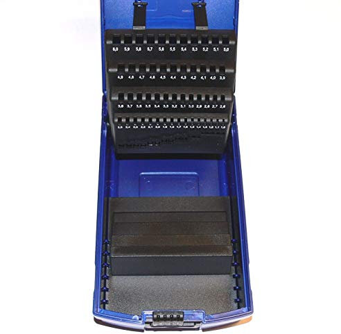 Bohrcraft 00811520050 Industrie-Kunststoffbox dunkelblau KR 591 leer 51-teilig für HSS-Spiralbohrer DIN 338
