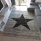 Kurzflor Teppich Wohnzimmer Stern Muster Meliert Rot Schwarz Beige Grau, Farbe:Grau, Maße:60x100 cm