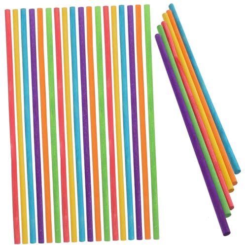 50 Stück bunte Holzstäbchen für Kinder für und Skulpturen 20 x 0,5 cm (mehrfarbig)