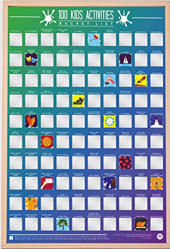 Gift Republic 100 Kids Activities Bucket List Poster, multi-colour