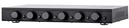 Monoprice SSVC-6.1 Single Input 6-Kanal Lautsprecher Selector mit Lautstärkeregler, Impedanzschutz, Individuelle Zone EIN/Aus Tasten, Modellnummer: 138160 Schwarz