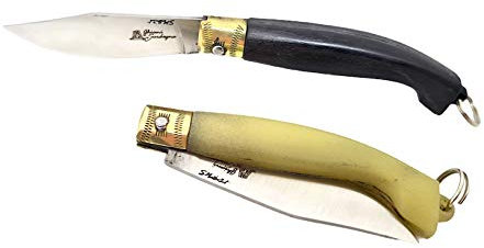 Coltello Sardo Portachiavi tipo Pattada manico in resina coltellino piccolo da collezione piccolo manico in resina sardegna Coltellino tascabile (Manico Bianco)