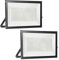 2pcs Projecteur LED Extérieur 150W 15000LM 3000K Blanc Chaud IP65 Etanche pour Terrasse Jardin Parc Garage Cour Entrée