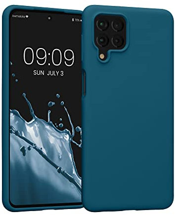 kwmobile Cover per Samsung Galaxy M53 5G Custodia - Back Case per Smartphone in Silicone TPU - Protezione Gommata - petrolio matt