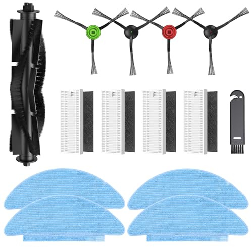 Lubluelu 14 Pcs Accessories Kit Replacement Part SL60D, SL60D Pro, SL60W, SL68, SL68W Robotic Vacuum Cleaner, 1 Roller Brush, 2 Side Brush, 4 Filte, 4 Mop Clothes, 1 Cleaning Tool