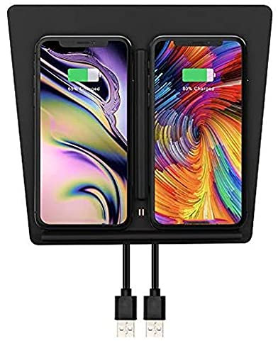 Car Wireless Charger Tray for Tesla Model 3 2017-2020, Center Console Panel Smartphone Charging Pad Anti-Skid Interior Phone Fast Charging Mat Accessory Compatible with All Qi Phones