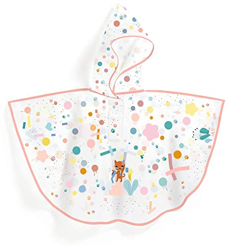 Djeco Lifestyle Regenponcho Katze Größe XS 90-110 cm Jugend Unisex Mehrfarbig (Mehrfarbig)