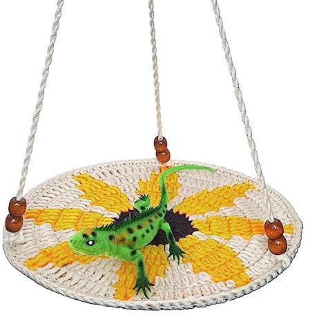 Yanmucy Bartagamen-Hängematte, handgefertigt, Eidechse, Spielzeug, Zubehör für Reptilien, ideal für Bartagamen, Geckos, Chamäleon und andere Reptilien (Sonnenblume)