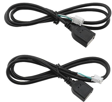 Be In Your Mind 2 Piezas Adaptador de Cable de Extensión USB para Automóvil Conector de 4 Pines Y 6 Pines 76 Cm Compatible con Radio de Automóvil Android Estéreo Unidades Flash