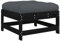 vidaXL Gartenhocker, Sitzhocker mit Kissen Latten-Design, Modular Holz Hocker für Garten Terrasse, Fußhocker Gartenmöbel, Schwarz Massivholz Kiefer