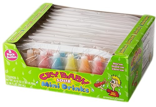 Concord Cry Baby Wax bottles Sour Drinks Jumbo 8's - Case of 12 US Import