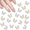 20 Stück Glitzer Schmetterlings Nägel Charms Nagel Steine Nail Deko Steinchen Für Nägel Schmetterlings Nail Art Nägel Strasssteine Valentinstag Nagel Charms Für Nägel DIY Handyhülle Dekoration