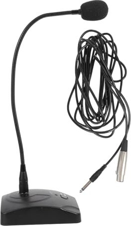 ibasenice Desktop Gooseneck Microphone High Sensitivity for Live Streaming and Meetings Flexible Design Wired Connection Sturdy Base for Stability