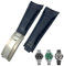 ORKDFJ Lederarmband, 20 mm, Bogenende, geeignet für Rolex Submariner GMT, Bambusnarbung, Grün, Blau, Braun, Rindsleder, Large, Achat
