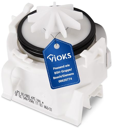 VIOKS Pompa di scarico di ricambio per pompa Bosch 00620774 BLP3 01/003 437845 - Pompa per acque reflue per lavastoviglie Siemens Neff Constructa Küpperbusch e pezzi di ricambio per lavastoviglie